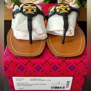 Tory Burch NIB leather Mini Miller Sandals in size 8